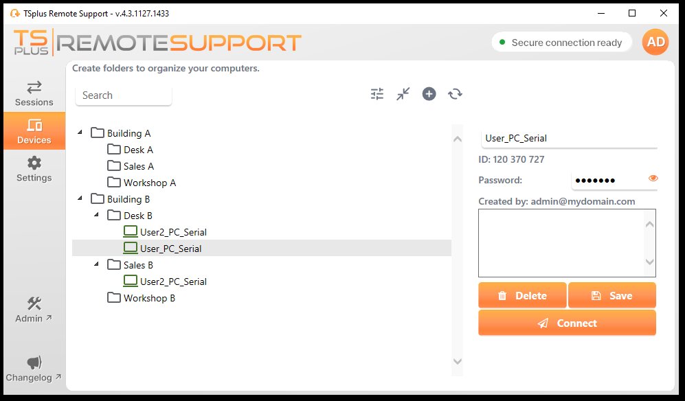 TSplus device folder management